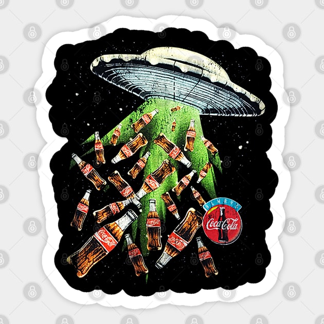 Coca Cola Coke - Always - Alien UFO Sticker by nicklower
